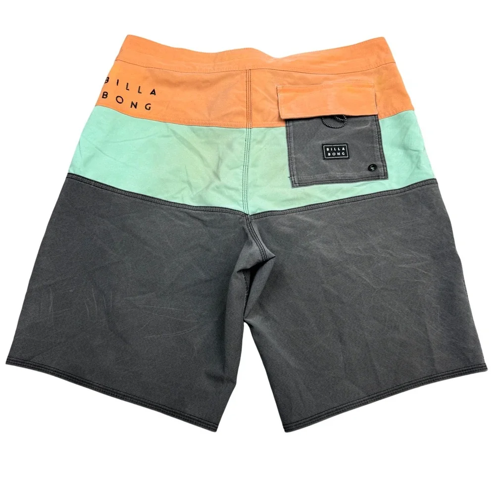 Billabong Mens Tribong Pro Recycler Board Shorts Orange Green Grey M120TBTB 31